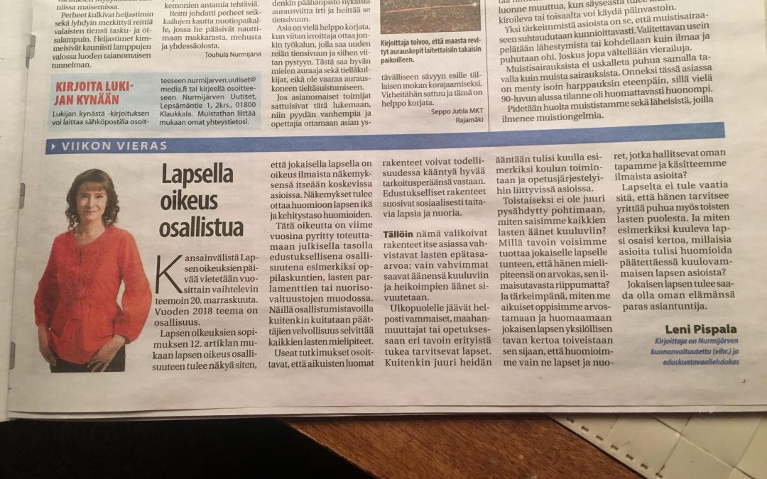 Lapsella on oikeus osallistua